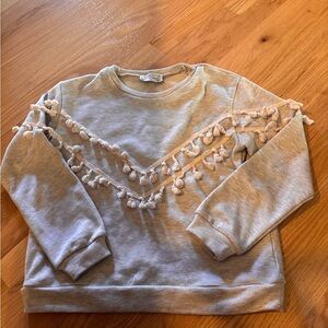 Dress Forum Greay Beige Top with tassels